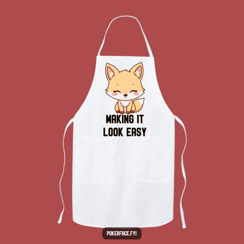 Funny Fox Apron: Neutral Chef, Mild Face Cooking, Perfect Funny Kitchen Gift