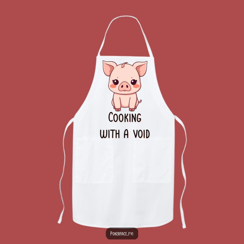Funny Kawaii Piglet Apron: Emotionless Chef, Perfect Funny Gift