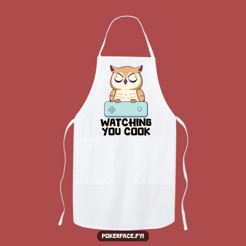 Funny Owl Apron: Game Night Impassive Chef, a Hilarious Kitchen Gift for Cooks