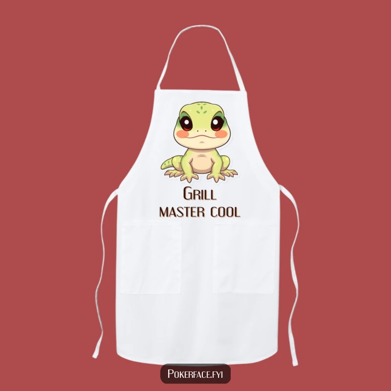 Funny Calm Lizard Apron: Cook with Stillness and Serene Humor