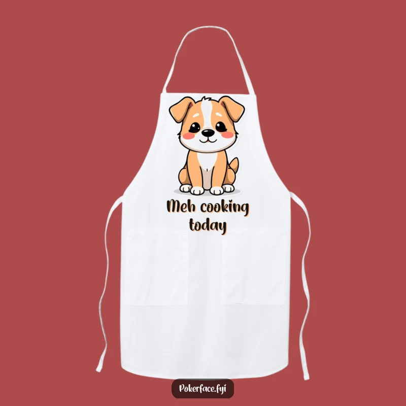 Funny Unexcited Dog Apron - Low Energy Wag, Chef's Understated Style!