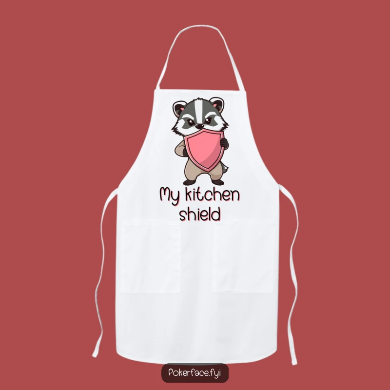 Funny Badger Shield Apron: Cook with Determination in This Hilarious Chef