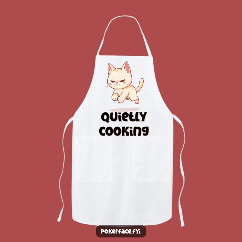 Funny Stealth Cat Apron: Cook with Quiet Intensity