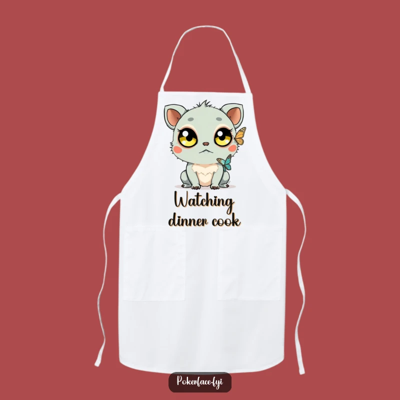 Funny Staring Creature Apron: Observe with Calm, Hilarious Kitchen Gift!