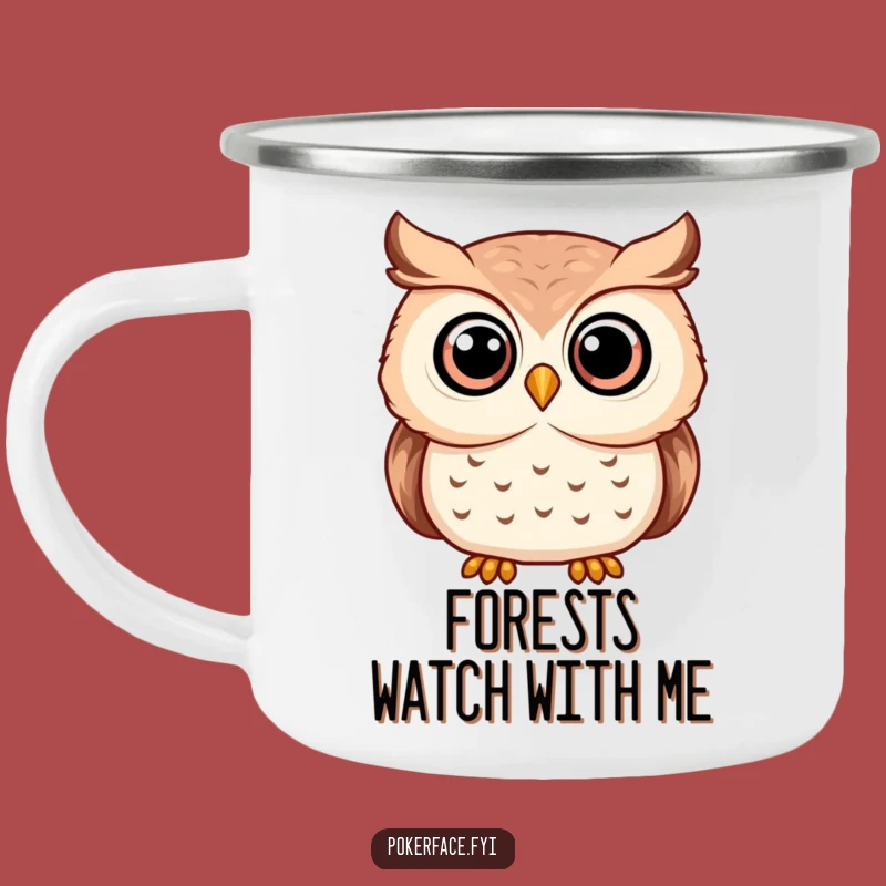 Funny Serene Owl Camping Mug - Sip with Wise Serenity