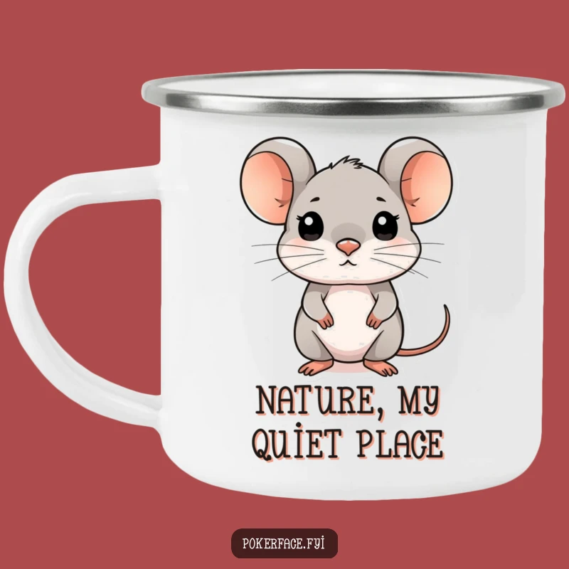 Funny Composed Mouse Camping Mug - Sip with Silent Confidence