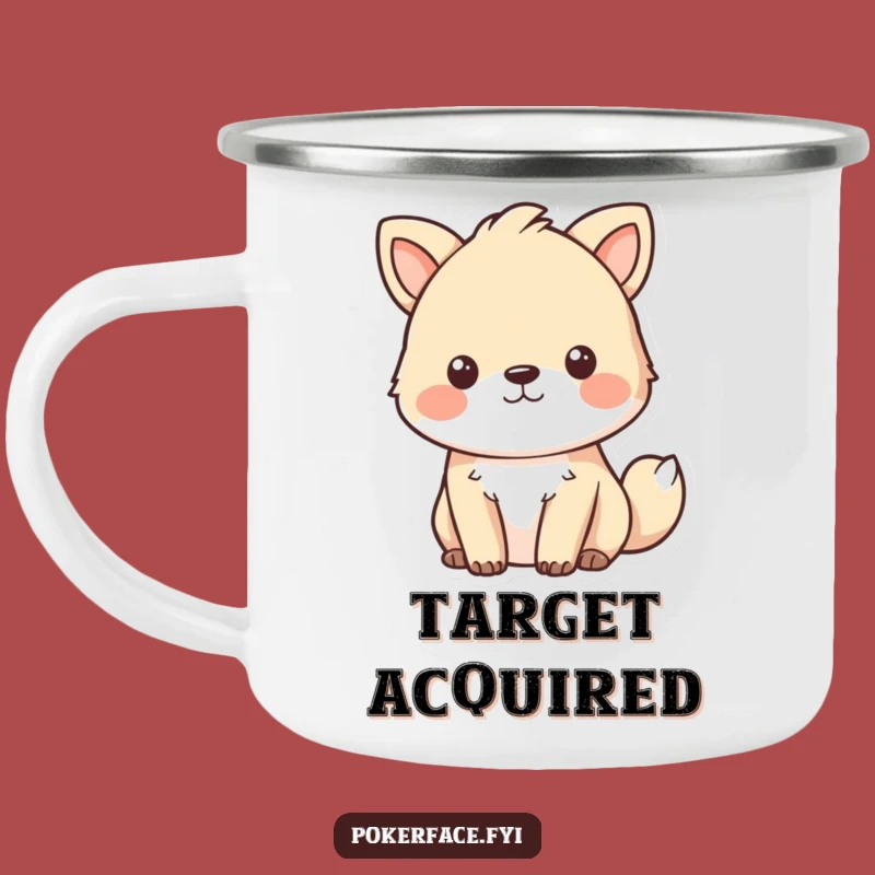 Funny Focused Animal Camping Mug: Outdoor Intensity with an Emotionless Gaze