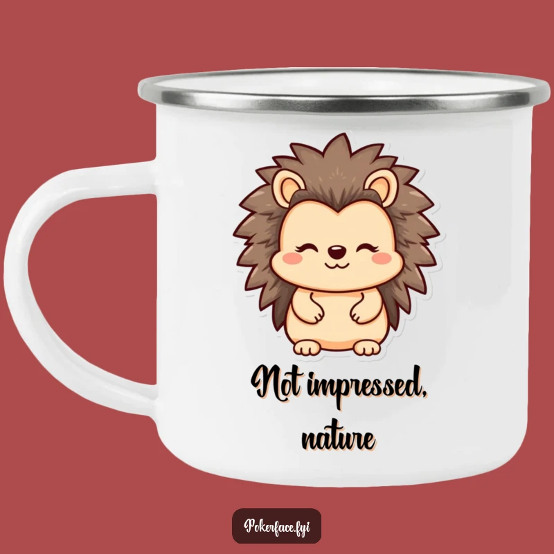 Funny Hedgehog Camping Mug: Reserved Character, Durable, Perfect Outdoor Funny Gift