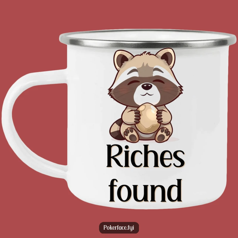 Funny Raccoon Camping Mug: Content Pebble Collector Gift