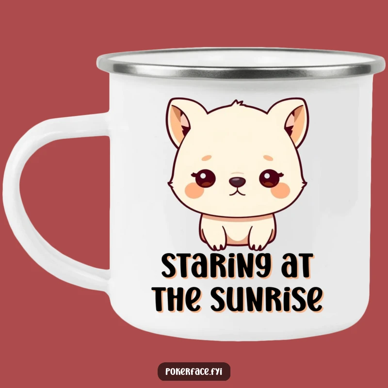Funny Blank Stare Camping Mug: Sip Your Coffee with Unblinking Chill