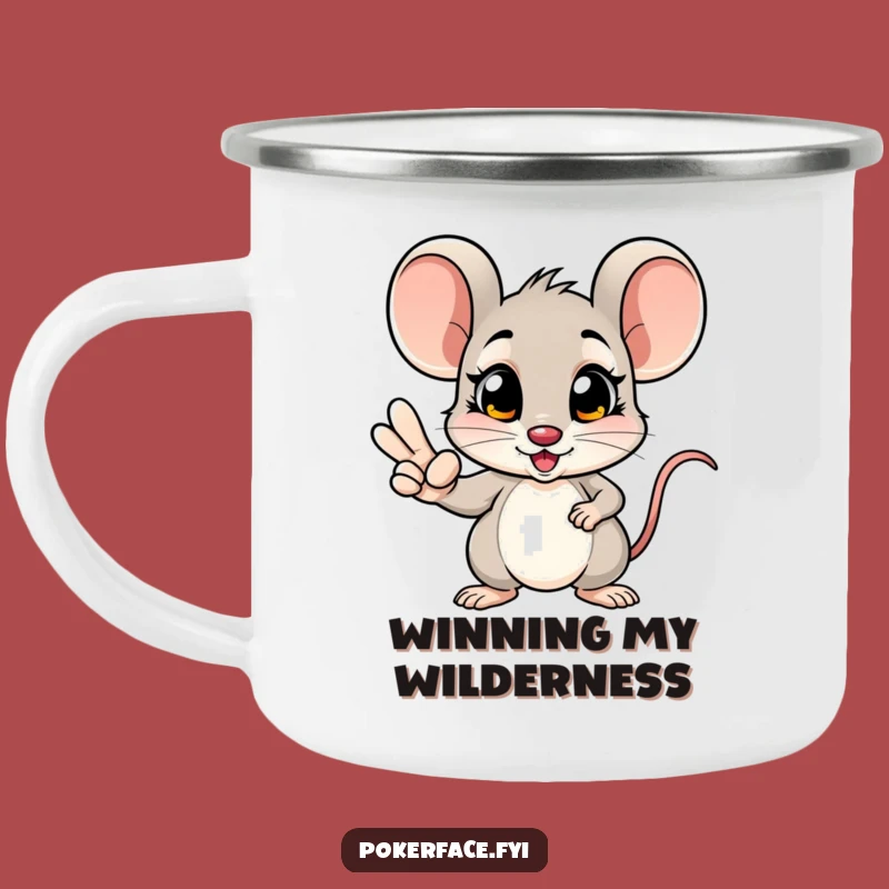 Funny Mouse Poker Camping Mug: Unblinking Winner Outdoors - Hilarious Camp Gift