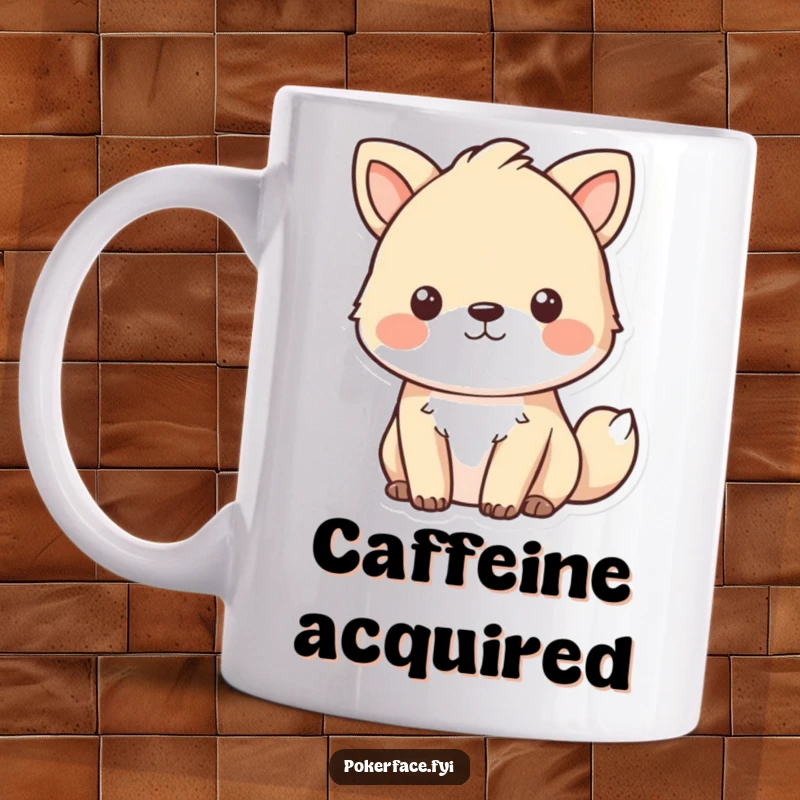 Funny focused animal mug featuring a pet with an intense, unreadable expression, embodying unwavering concentration.
