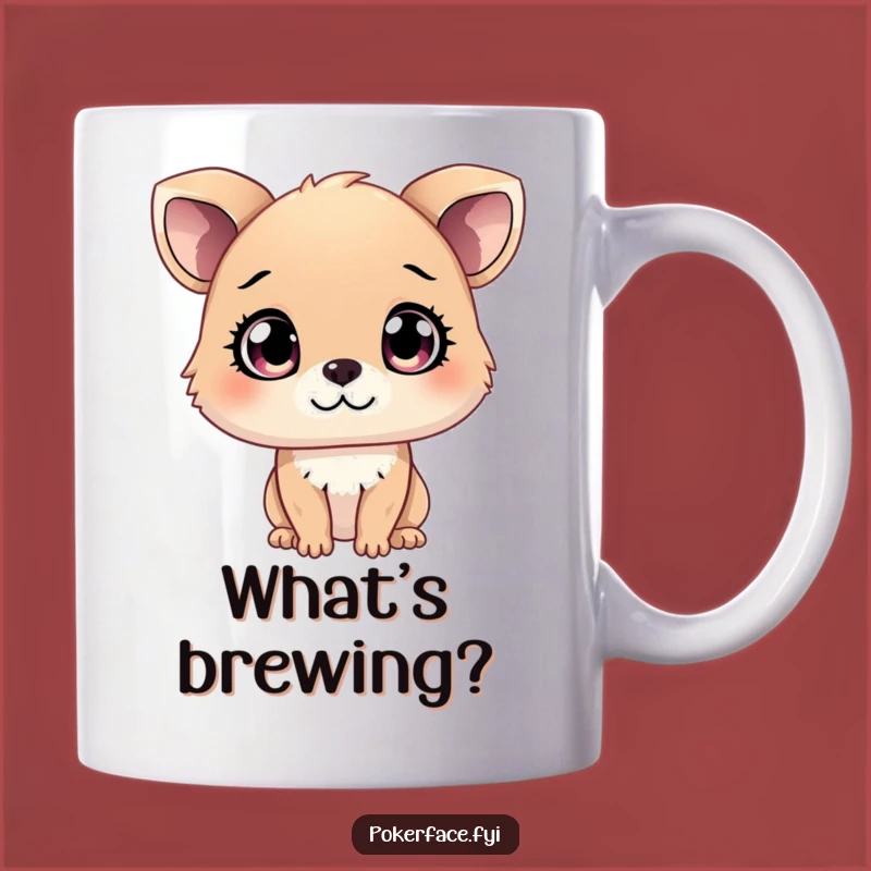 Funny Curious Animal Mug: Mysterious Gaze Funny Gift