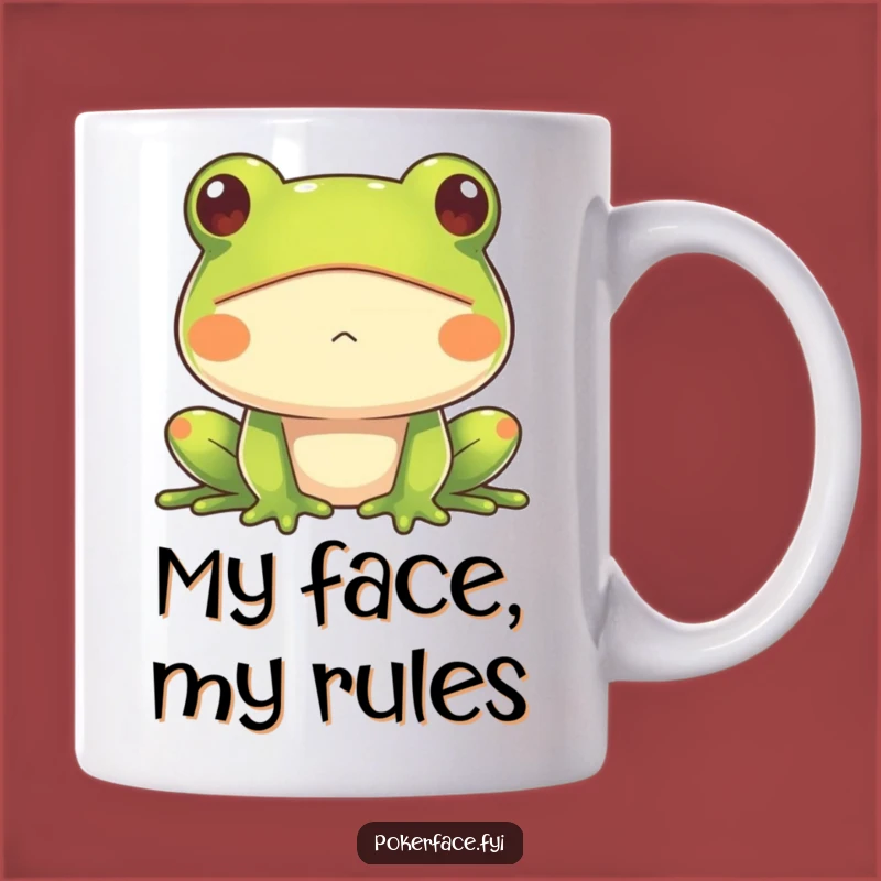 Funny Frog Mug: Impassive Amphibian, Perfect Gift for Deadpan Humor Lovers!