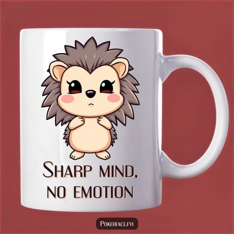 Funny Hedgehog Poker Mug: Emotionless Straight Flush - Perfect Gift for Stoic Players