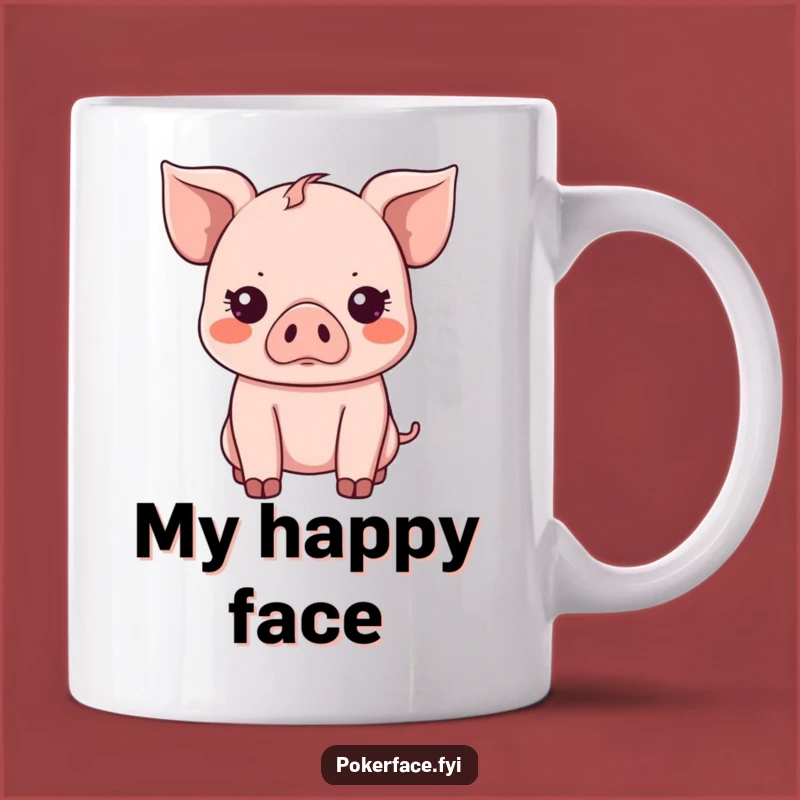 Funny Kawaii Piglet Mug: Emotionless Charm, The Perfect Funny Gift