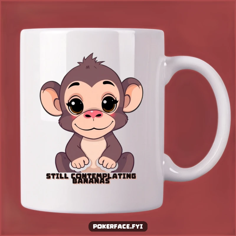Funny Monkey Mug: Still Expression Primate, Perfect Gift for Zen Humor!