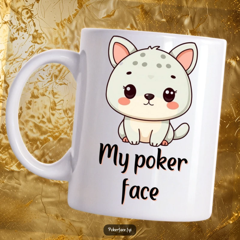 Funny Animal Mug featuring a character with a perfectly neutral face, embodying deadpan humor and quiet amusement.