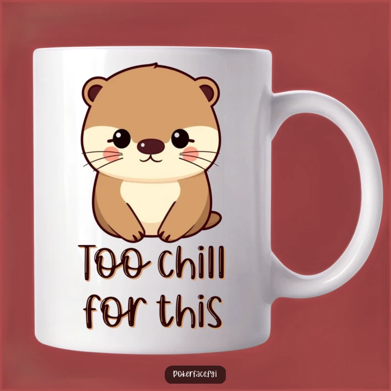 Funny Otter Mug Gift: Impassive Face, Even Expression, Perfect for Coffee Lovers