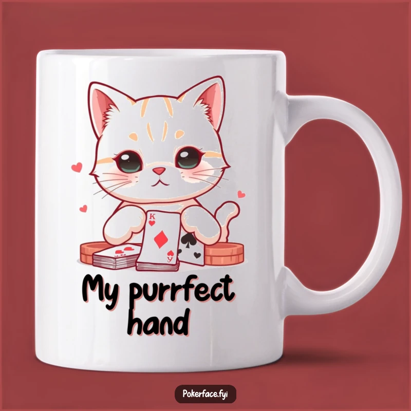 Funny Poker Cat Mug: Neutral Expressive Feline Playing Cards - The Ultimate Funny Gift!