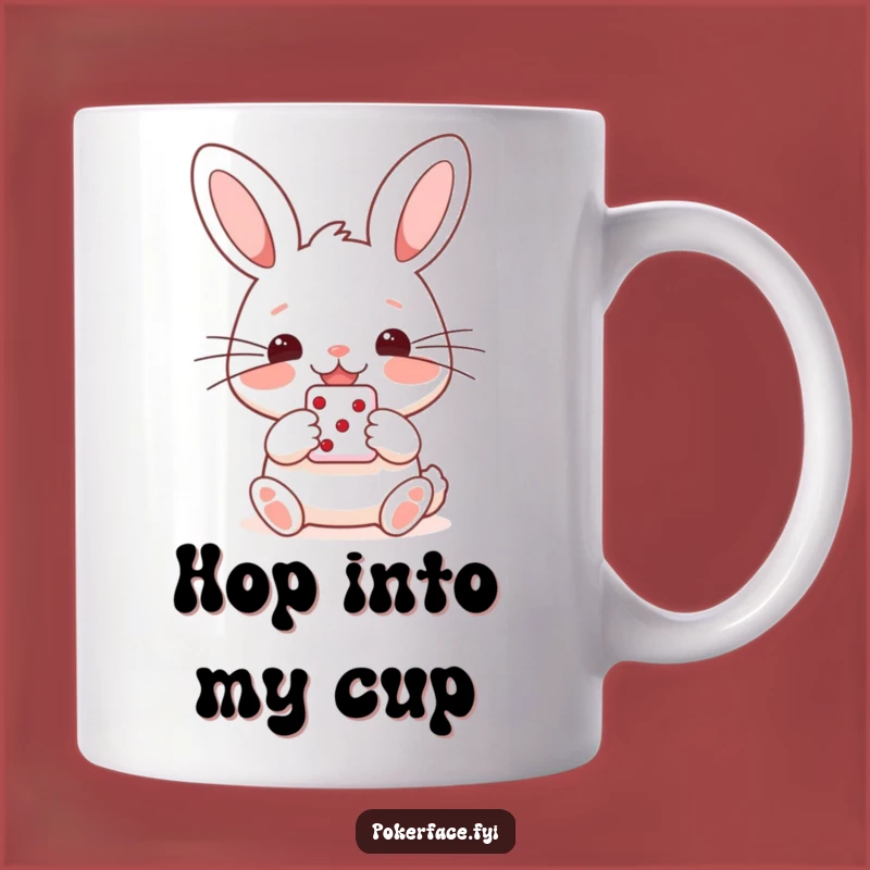 Funny Rabbit Mug: Lucky Die Holder, Happy Character Coffee Cup Gift
