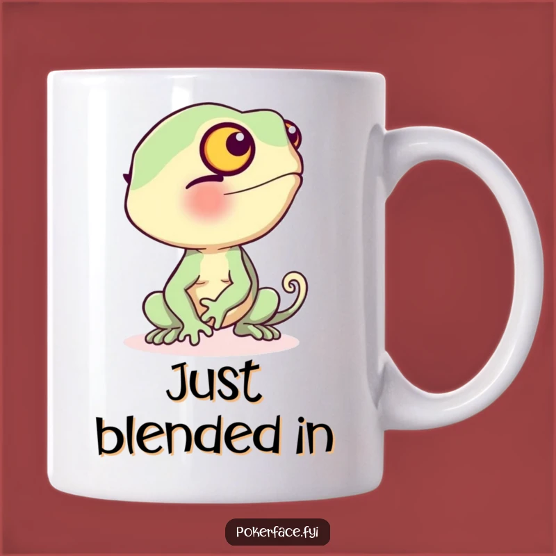 Funny Chameleon Mug Gift: Blushing Beige Color Change Humor