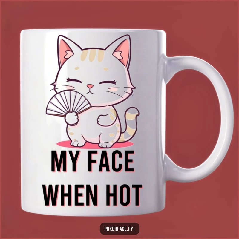Funny Blank Cat Fan Meme Mug, Hilarious Emotionless Kitty Gift