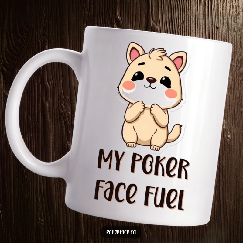 Funny Mug featuring an animal holding its breath, its face a mask of utter neutrality, perfect for gift-giving.