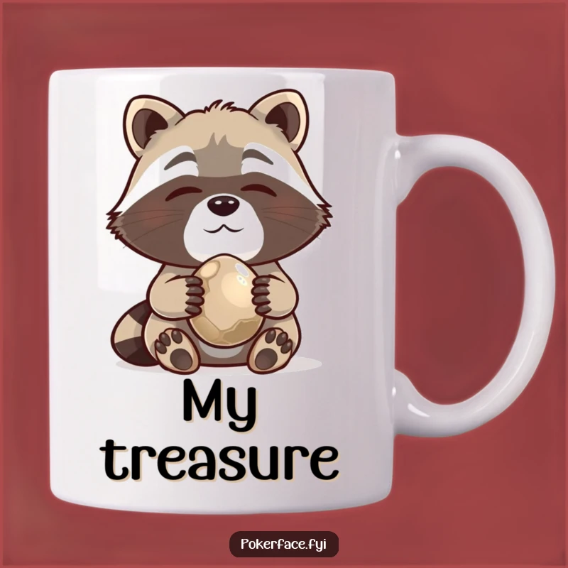 Funny Raccoon Mug: Content Pebble Collector Humor Gift