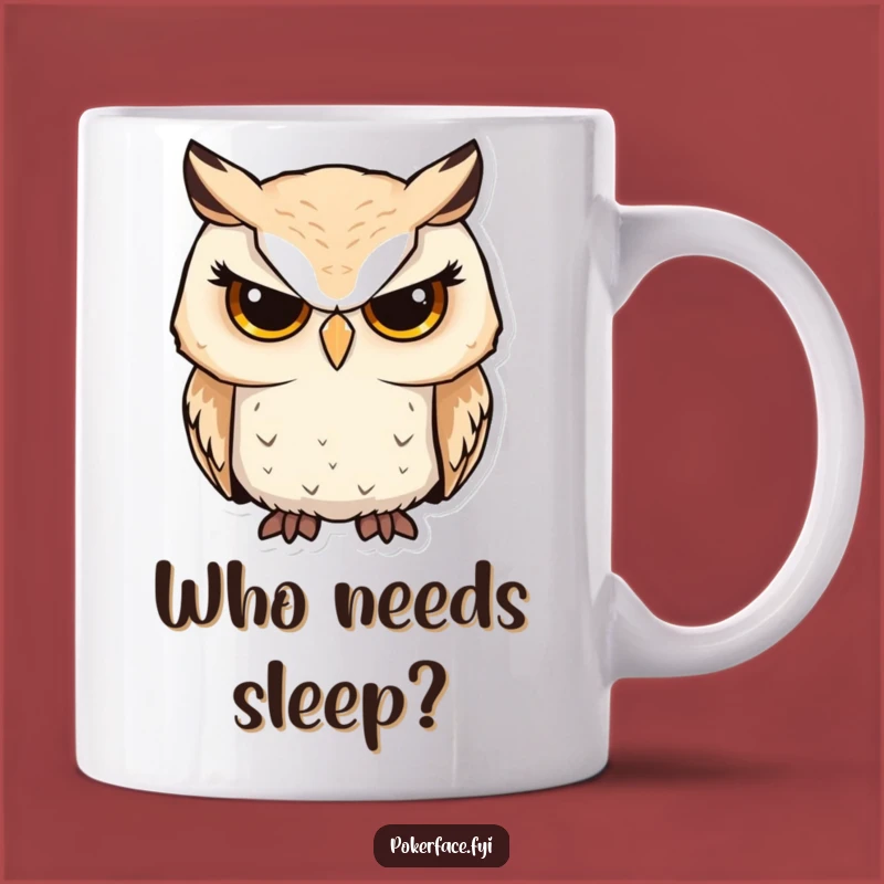 Funny Serious Owl Mug: Focused Wisdom Gift for the Unwavering and Wise