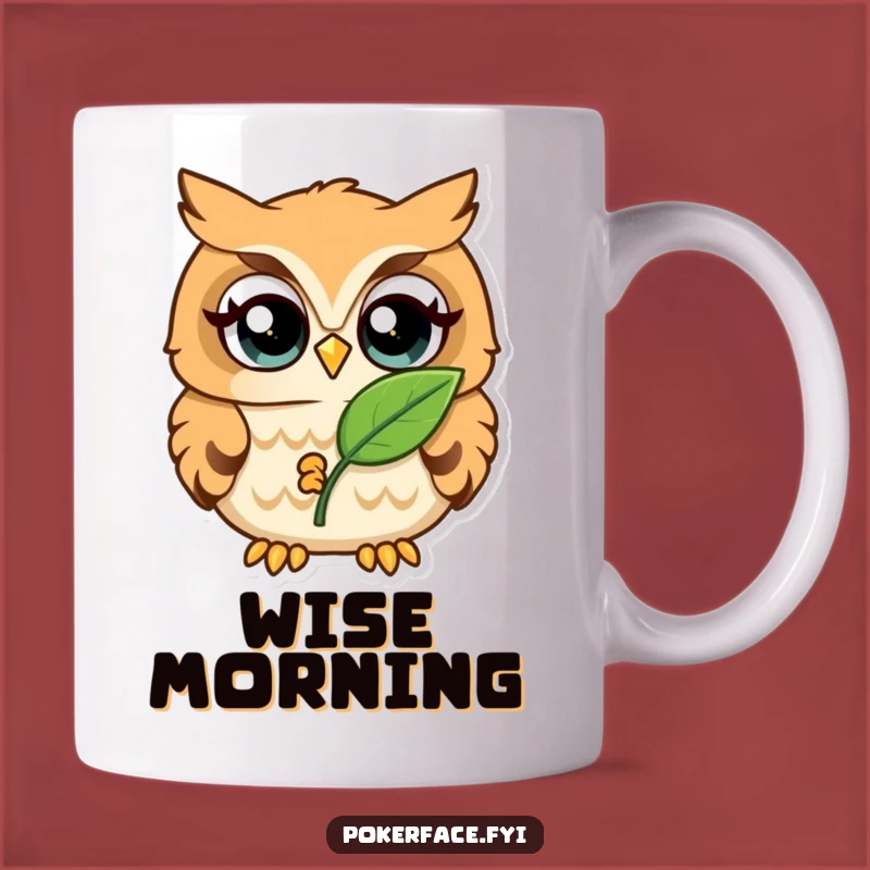 Funny Owl Mug: Wide-Eyed Leaf Watcher Humor Gift