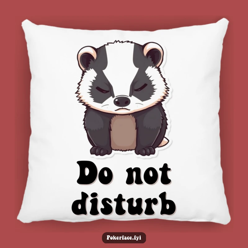 Funny Grumpy Badger Pillow: Cozy Up with Stoic Comfort