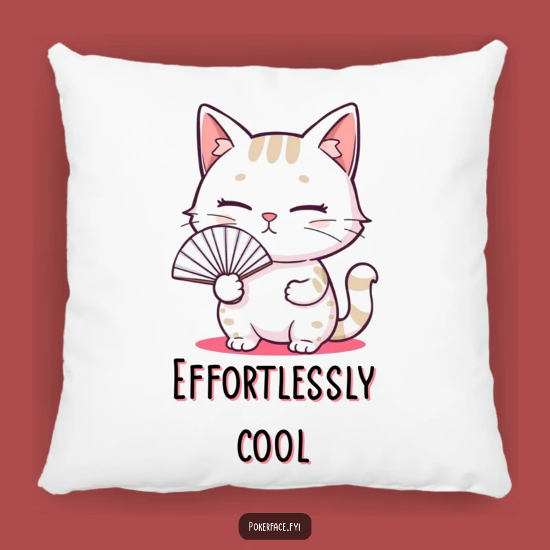 Funny Blank Cat Fan Pillow, Cozy Emotionless Kitty Cushion, Novelty Gift