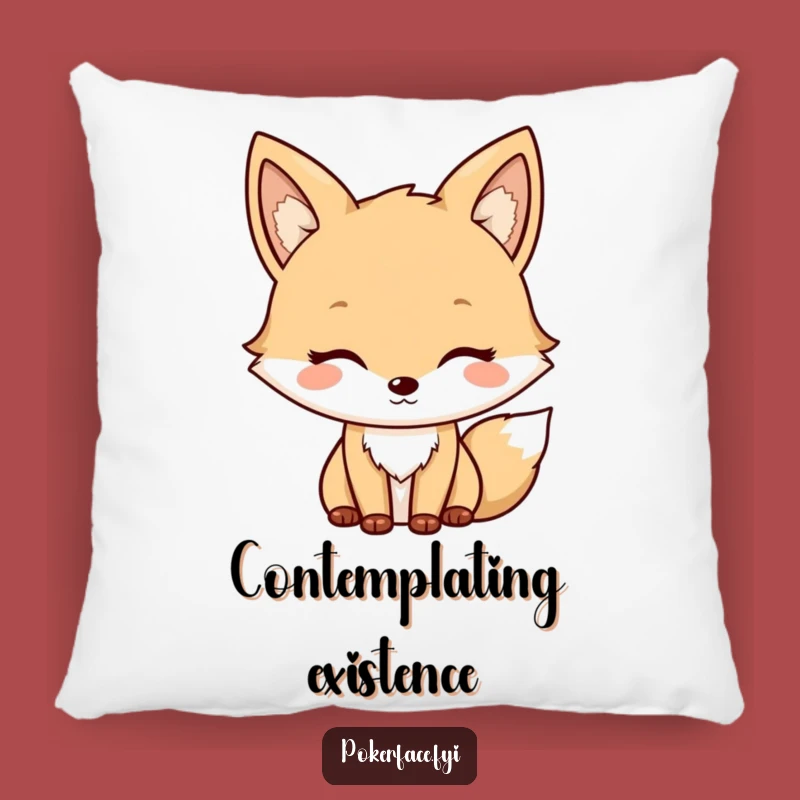 Funny Fox Pillow: Neutral Character Comfort, Mild Face Decor, Cozy Funny Gift