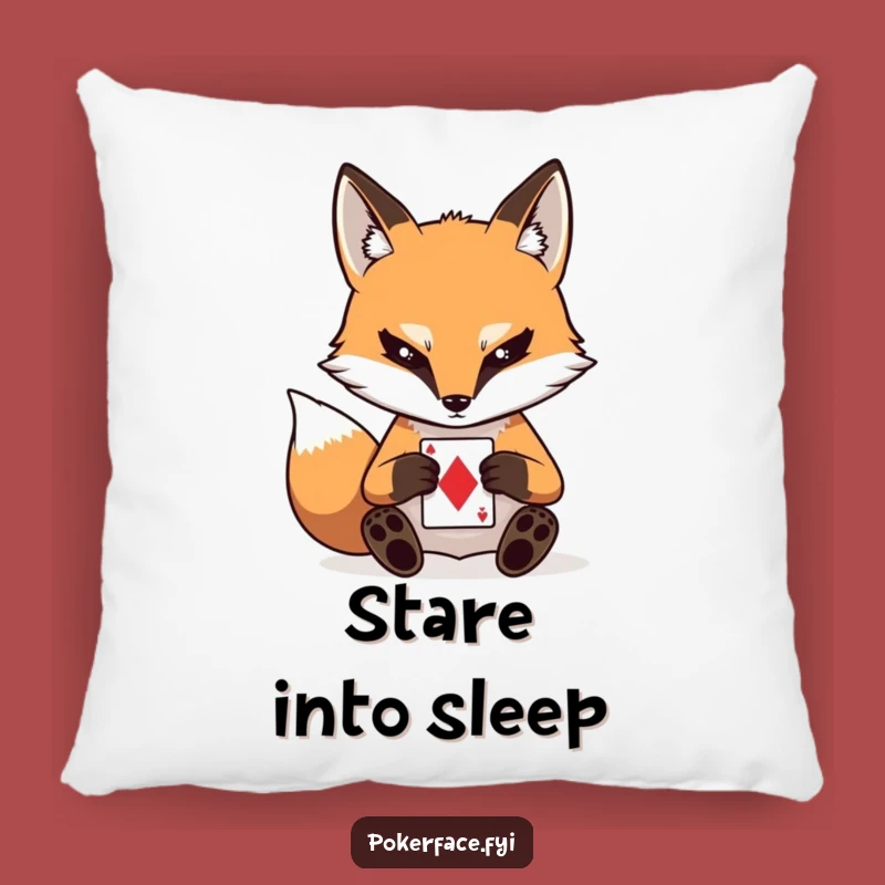 Funny Fox Poker Face Pillow: Cozy Stoic Card Player - Comfy Gift!