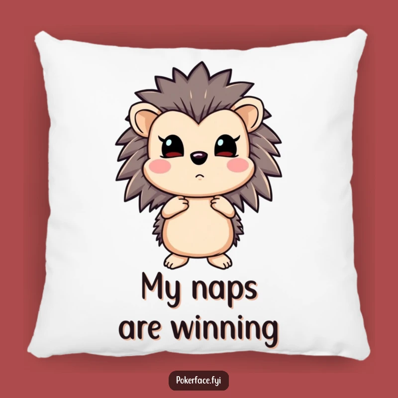 Funny Hedgehog Poker Pillow: Emotionless Straight Flush Cushion - Cozy & Hilarious