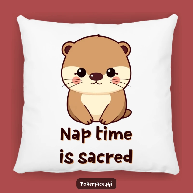 Funny Otter Pillow: Impassive Character Comfort, Even Face Decor, Cozy Funny Gift