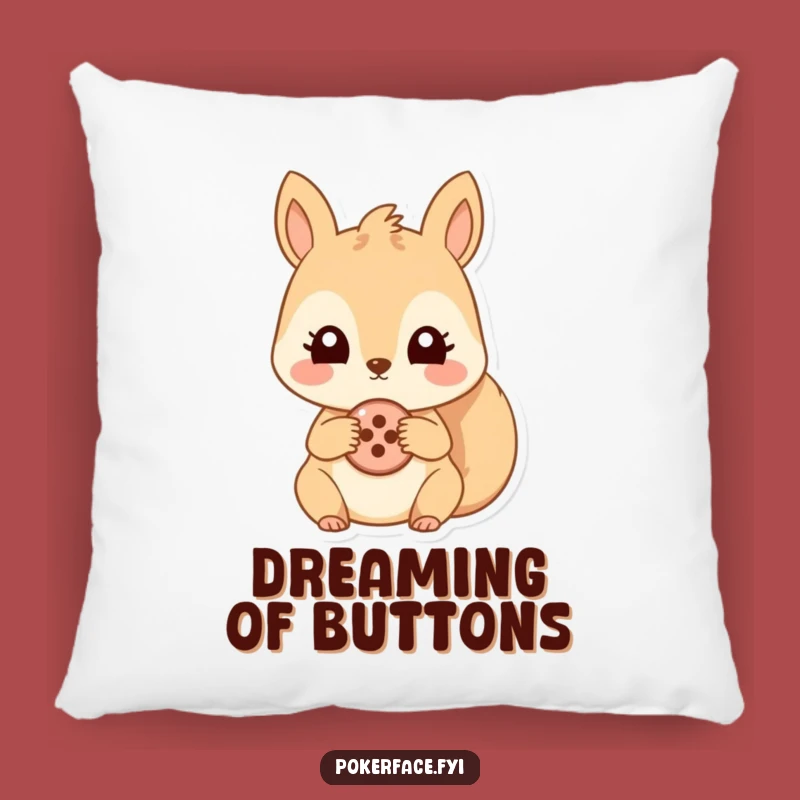 Funny Squirrel Button Pillow: Cozy Comfort, Hilarious Design, Perfect Gift Accent