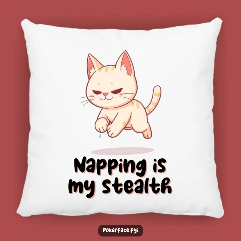 Funny Stealth Cat Pillow: Cozy Up with Feline Suspense