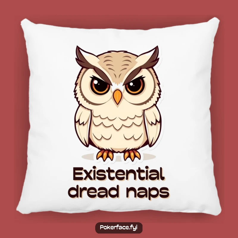Funny Stoic Owl Pillow: Unblinking Comfort for Your Cozy Nook Gift