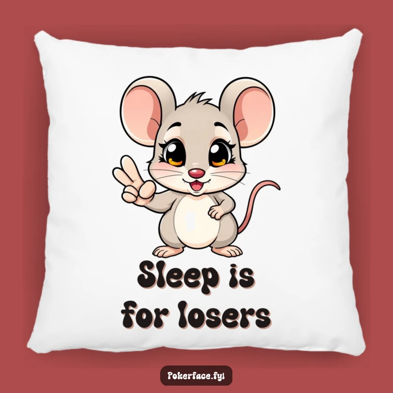 Funny Mouse Winning Hand Pillow: Poker Face Cushion - Cozy & Hilarious Decor