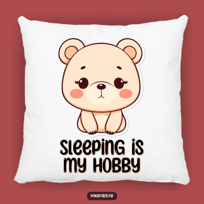Funny Monotone Bear Pillow - Soft & Unexpressive Character, Charming Funny Gift for Cozy Naps