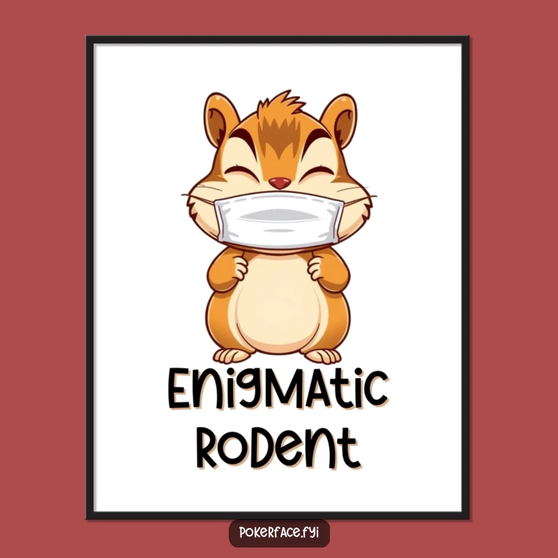 Funny Chipmunk Digital Art: Masked Giggler, Instant Mysterious Decor Gift