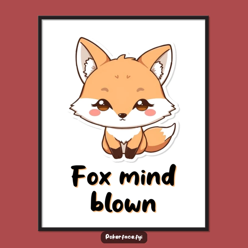 Funny Blank Stare Fox Digital Print: Wide-Eyed Wonder for Wall Art