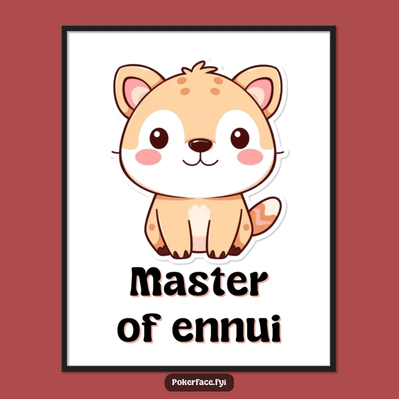 Funny Cute Animal Digital Art: Neutral Expression Wall Art, Hilarious Instant Decor Gift