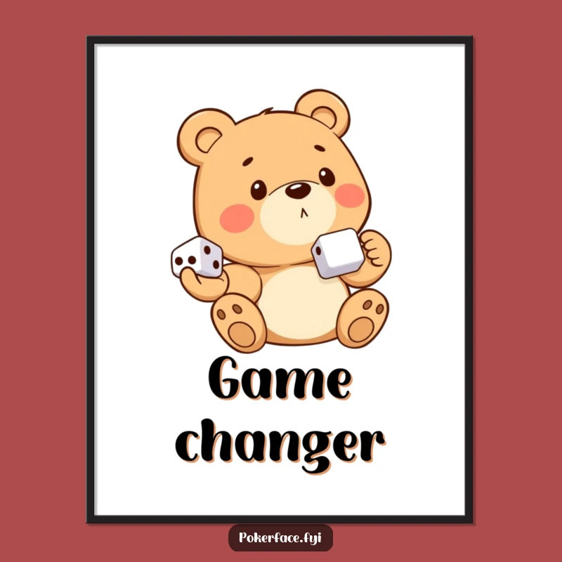 Funny Digital Bear Dice Art: Emotionless Holder - Instant Funny Gift Download!