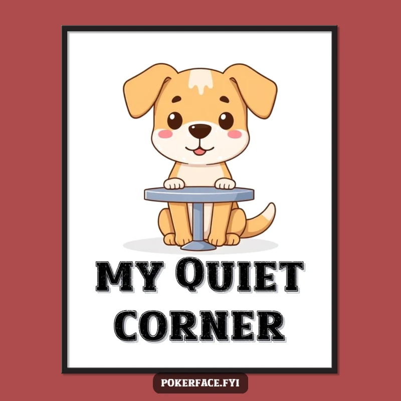 Funny Digital Blank Dog Art: Sitting at Table - Instant Funny Gift Download!