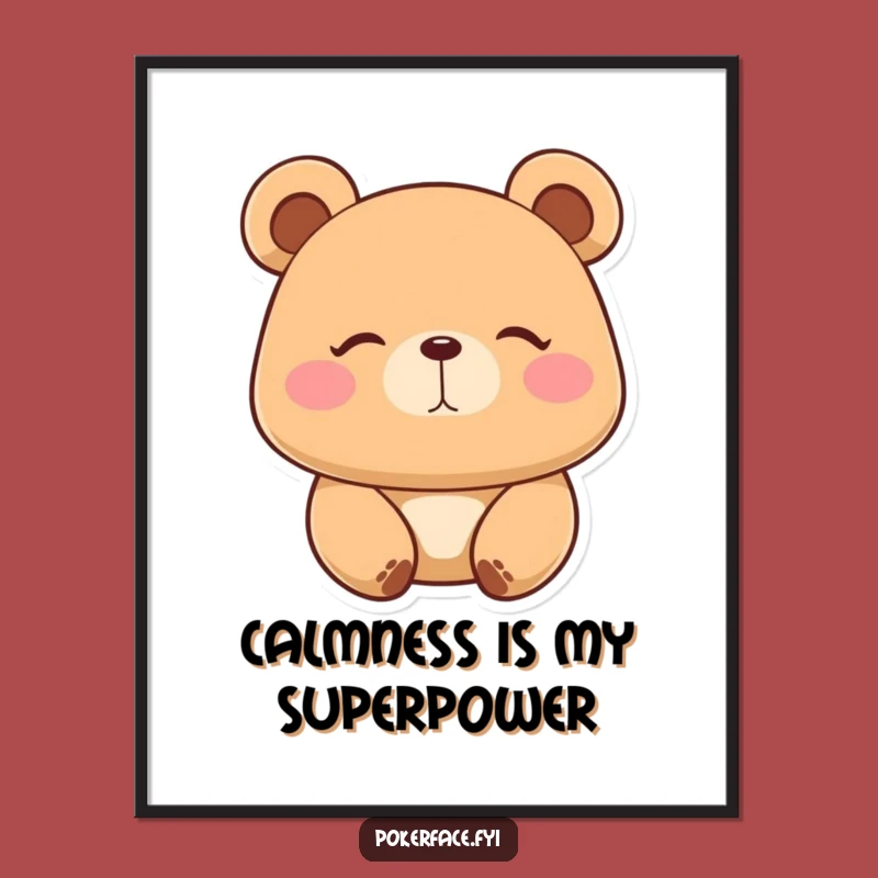 Funny Placid Bear Digital Art: Hilarious Calmness for Your Space!