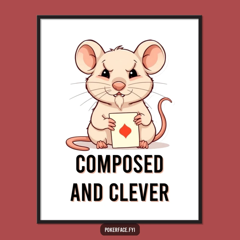 Funny Rat Digital Print: Enigmatic Card Player - Instant Funny Gift Download