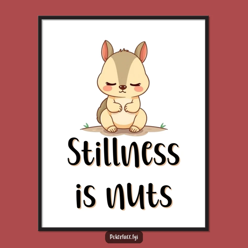 Funny Squirrel Digital Art: Unnervingly Calm Rodent Print, Hilarious Gift!